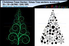 x mas tree svg / christmas tree svg silhouette / vector Product Image 2