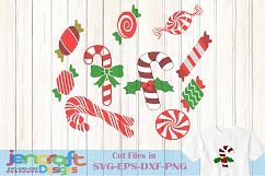 Christmas Candy Cane SVG DXF EPS Cut files for Cricut Product Image 1