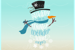 Reading In A Winter Wonderland Snowman SVG DXF EPS PNG files Product Image 3