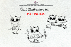 OWL illustration clipart set Product Image 1