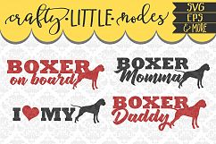 Boxer Dog Breed Momma Daddy on Board SVG DXF AI EPS PNG  Product Image 1