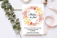 Watercolor Floral Wedding Invitation Template Product Image 1