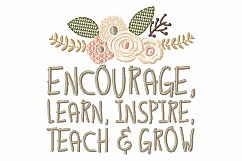 Teachers Day, Thank You Teacher, Quote for Teacher Embroidery Design Instant Download Digital File Hoop 4x4 5x7 6x10 Product Image 1
