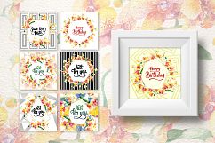 Yellow orchid bouquet PNG watercolor design set Product Image 6