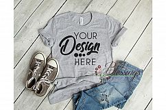 Athletic Gray Heather Bella Canvas T-Shirt 3001 Mockup Product Image 1