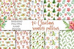 Christmas seamless patterns with pigs Product Image 4