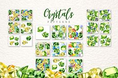 Aquarelle yellow and green crystal PNG set Product Image 2