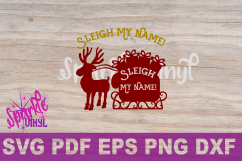 Svg Sleigh My Name funny Shirt Sign stencil Decal printable or svg cut file dxf eps png pdf for cricut or silhouette Product Image 3