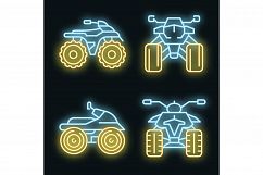 Quad bike icons set vector neon Product Image 1