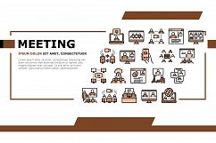 Online Video Meeting Landing Header Vector Product Image 1