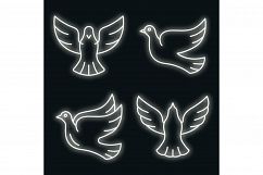 Dove icons set vector neon Product Image 1