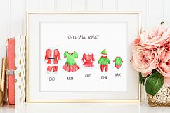 Watercolor Santa and Elf Outfit Clipart Product Image 5