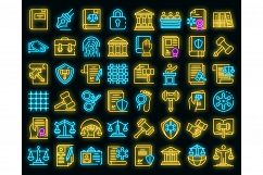 Justice icons set vector neon Product Image 1