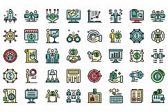 Account manager icons set vector flat Product Image 1