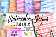 Watercolor Stripes Texture Papers Product Image 1