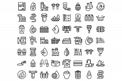 Equipment for water purification icons set, outline style Product Image 1