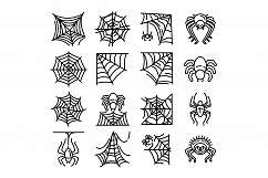 Spider icon set, outline style Product Image 1