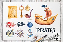 Pirates. Watercolor illustrations. Product Image 2