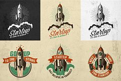 Startup Rocket Retro Logo Product Image 4