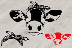 Cow Head whit Bandana SVG, western Farm Milk 828S Product Image 4