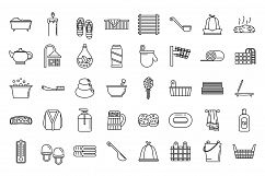 Sauna relax icons set, outline style Product Image 1