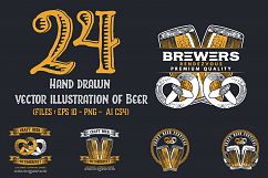 24 Hand drawn vector illustration of Beer Product Image 1