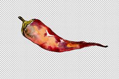 Red pepper vegetables PNG watercolor set Product Image 5