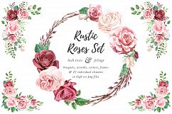 Watercolor Roses &amp; Foliage Set Product Image 2