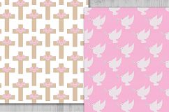 Girl Baptism Digital Paper, Baptism Digital Paper, Baptism Background, Girl Digital Paper, Girl First Communion, Holy Cross digital paper.   Product Image 2