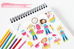 Girl Bakers  graphics and illustrations Product Image 3