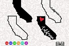 California designs- California outline svg - California state cut files - Love California svg - California prints svg - Cricut files Product Image 1