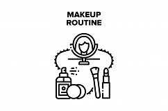 Makeup Routine Vector Black Illustration Product Image 1