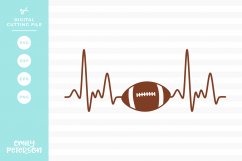 Football Heartbeat SVG DXF EPS PNG Product Image 1