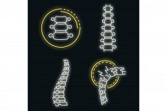 Spine icon set vector neon Product Image 1