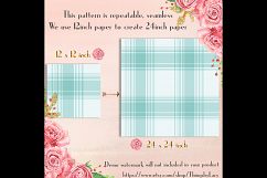 24 Turquoise Plaid Digital Papers, Tartan, Gingham, Check Product Image 8