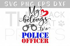 My heart belongs to a police officer SVG DXF PNG EPS Product Image 2