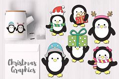 Simple Winter Penguins, Christmas Graphics Product Image 1