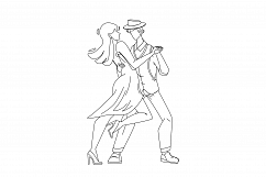 Salsa Dancing Performing Dancers Couple Vector Illustration Product Image 1