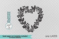 Harvest Thanksgiving Heart wreath Monogram paper machine cut Product Image 2