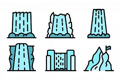 Cascade icons set vector flat Product Image 1