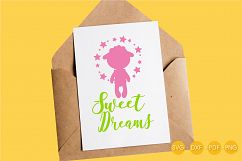 sweet-dreams cutting files svg, dxf, pdf, eps included - cut files for cricut and silhouette - Cutting Files SG Product Image 4