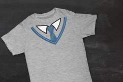 School Uniform with Striped Tie Applique Embroidery Design Product Image 1