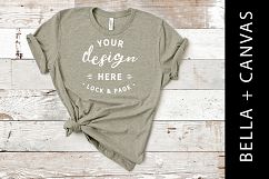 Bella Canvas 3001 Heather Stone T Shirt Mockup Feminine Product Image 1