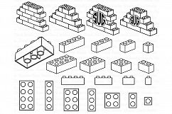  Lego SVG, Building Blocks SVG, Lego Bricks SVG, Monogram. Product Image 2