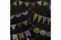 Chalkboard Halloween Bunting clipart Product Image 3