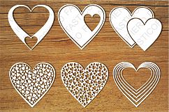 Hearts SVG files for Silhouette Cameo and Cricut. Hearts clipart PNG included. Heart cutting files, Valentines Day svg, Love heart svg Product Image 1
