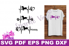 Svg dachshund heartbeat dog print printable or cut file svg bundle dxf eps pdf png files cricut silhouette dachshund gift for dog lover dachshund Product Image 3