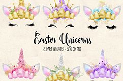 Easter Unicorns Clipart Product Image 1