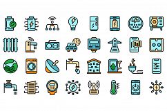 Smart consumption icons set vector flat Product Image 1