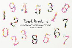 Watercolor Floral Number Illustration Product Image 1